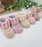 Cutie Pie Crochet Baby Booties - Peach, Custard & Pecan Pie - 0-6 Months - Image 4