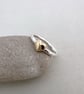 9ct Yellow Gold & Sterling Silver Heart Stacking Ring - Image 3