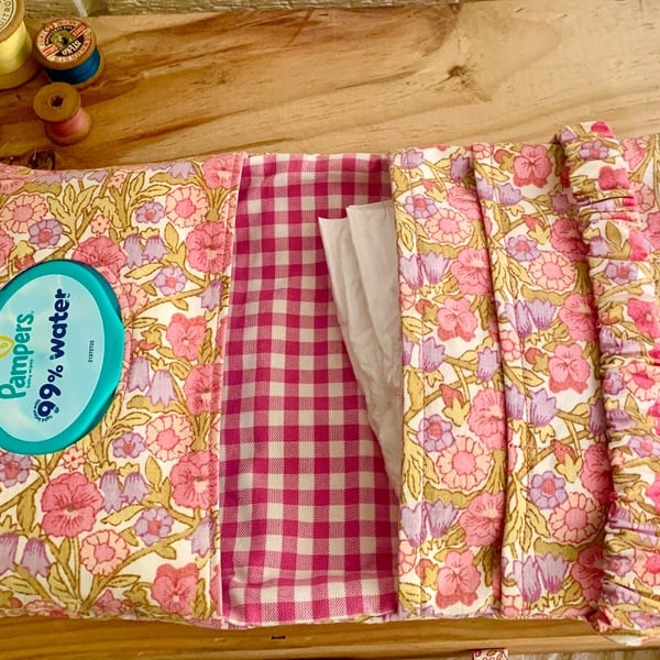 Nappy and Wipes Clutch Bag - Sanderson Flora Fabric