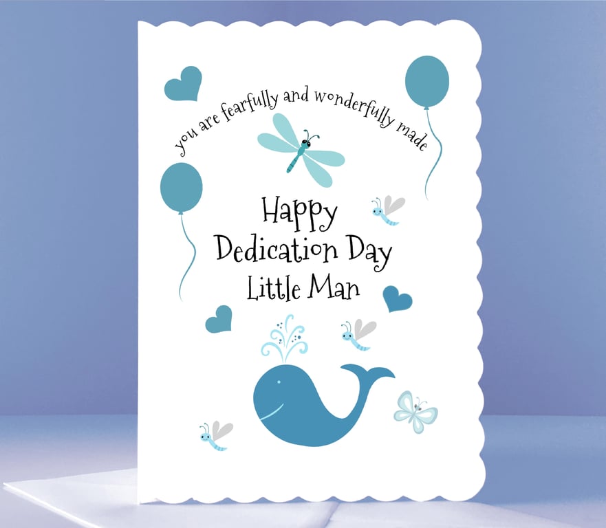Happy Dedication Christian Greetings Card for baby child boy