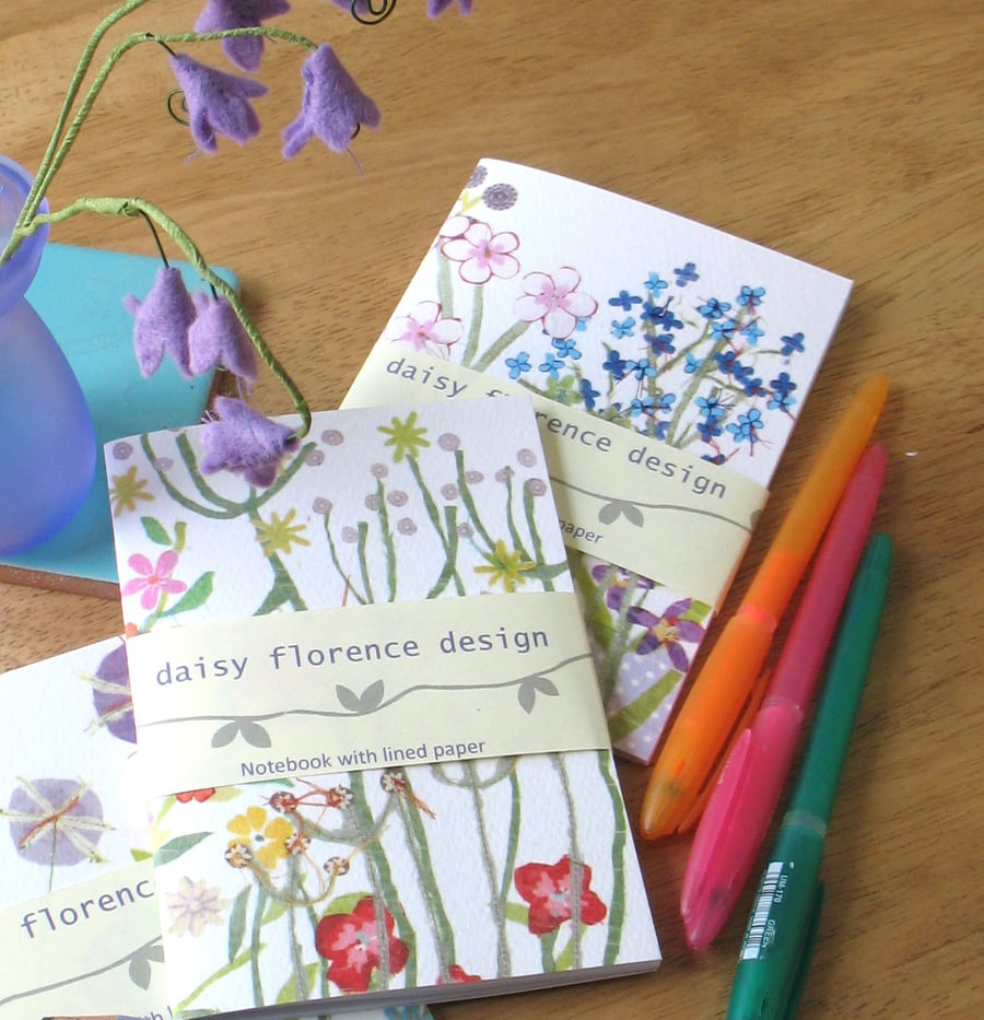 Floral botanical 3x notebook set
