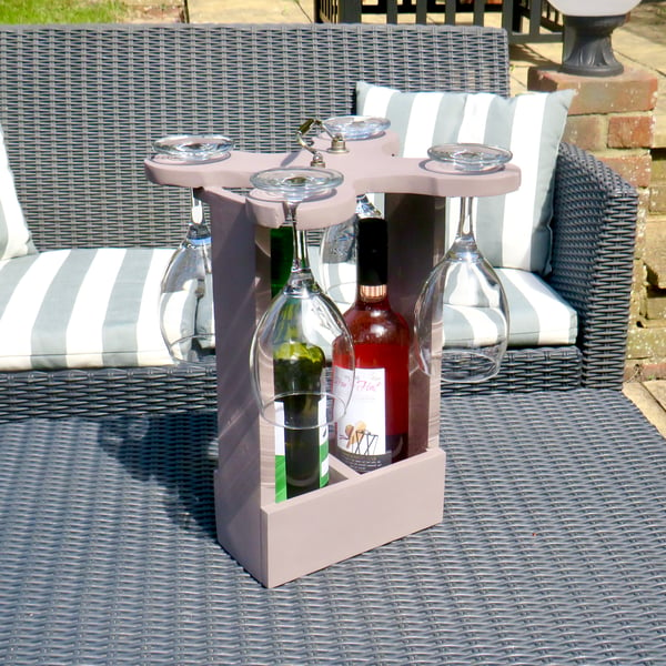 Two bottle wine and glass carrier