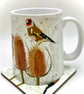 Goldfinch with Teazles Ceramic Mug - matching Coaster option - Image 3