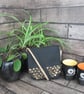 Upcycled Coffee Sack-Mini Shoulder Bag-Black with Bronze coloured decoration