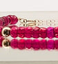 Hot Pink Sapphire Bracelet: 9KT Solid Gold Boho Chic Jewelry