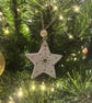 Imperfect Edition Rustic White and Gold Clay Hanging Star - Image 2