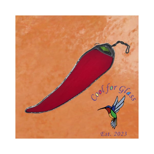 Stained  glass red chilli sun catcher