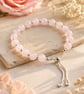 Handmade Genuine Rose Quartz Adjustable Bracelet 
