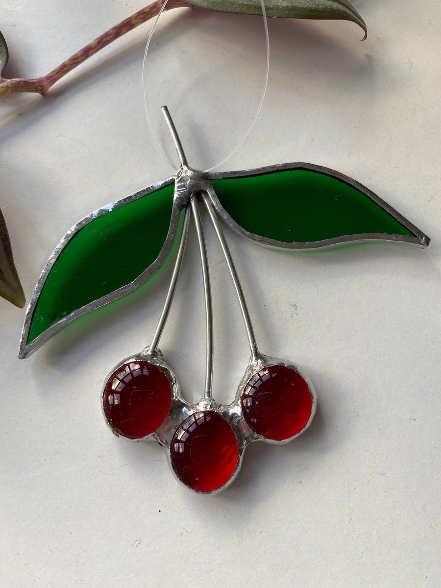 Stained glass cherries