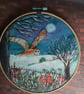 Embroidered barn owl in a winter landscape  - Image 4