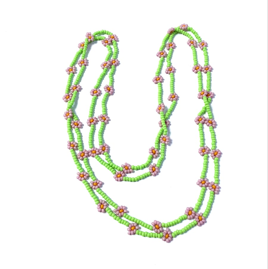 Daisy Chain Beaded Necklace