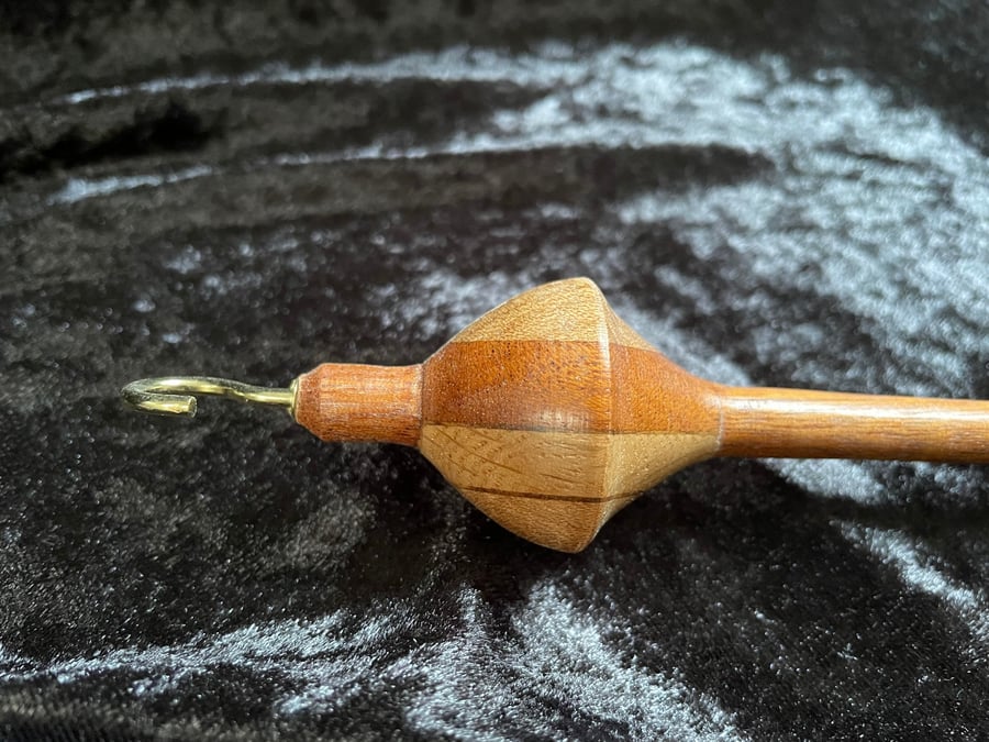 Silk weight drop spindle in hardwood