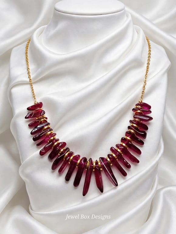 Garnet Fringe Necklace