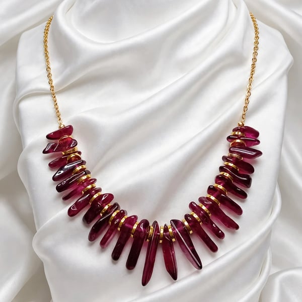 Garnet Fringe Necklace