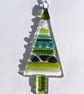 Fused glass Christmas tree decoration Secret Santa Gift Window Hanging