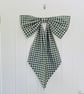 Oversized Bow - Bottle Green Gingham 