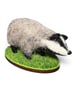Needle felted mini badger model, sculpture