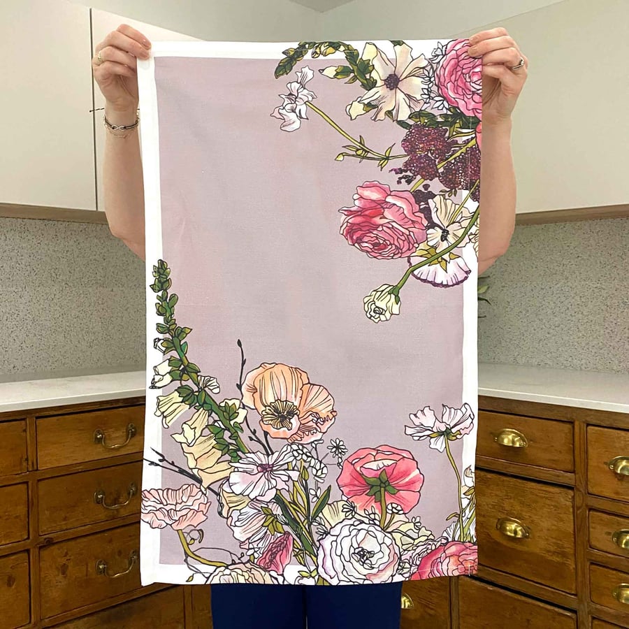 Ranunculus - Organic Cotton Tea Towel