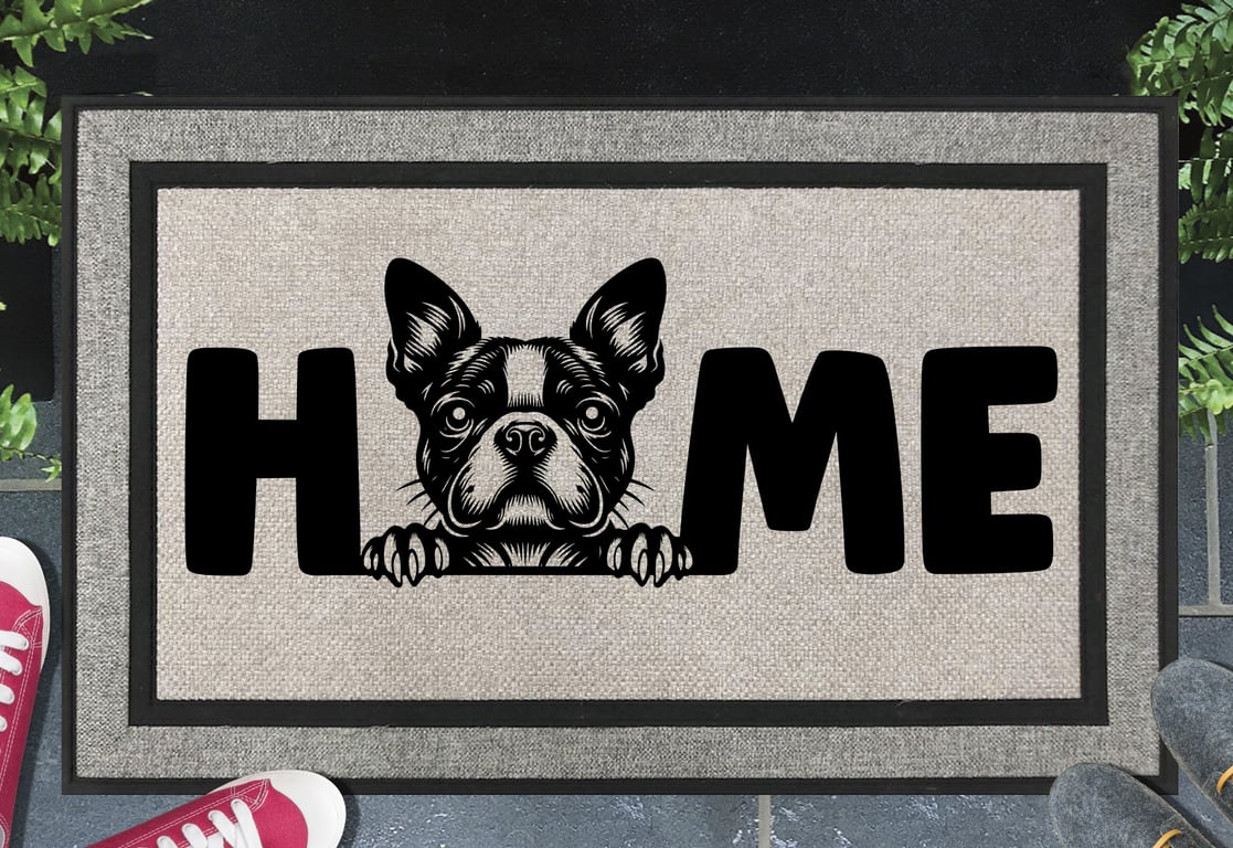 Boston Terrier Doormat No.4 - All Weather -  Boston Terrier Welcome Mat,45x70cm 