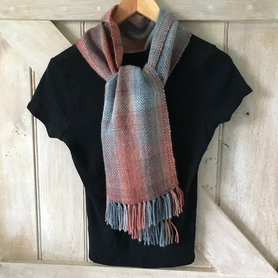 Hand woven scarf - Pumpkin Mist