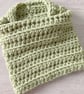 Chunky Sage Green Crocheted Cowl - Wool acrylic blend  - Image 3