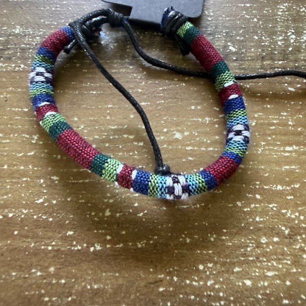 Handmade Multicolor Woven Adjustable Bracelet 