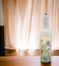 Decoupage bottle light with summer flowers - Image 2