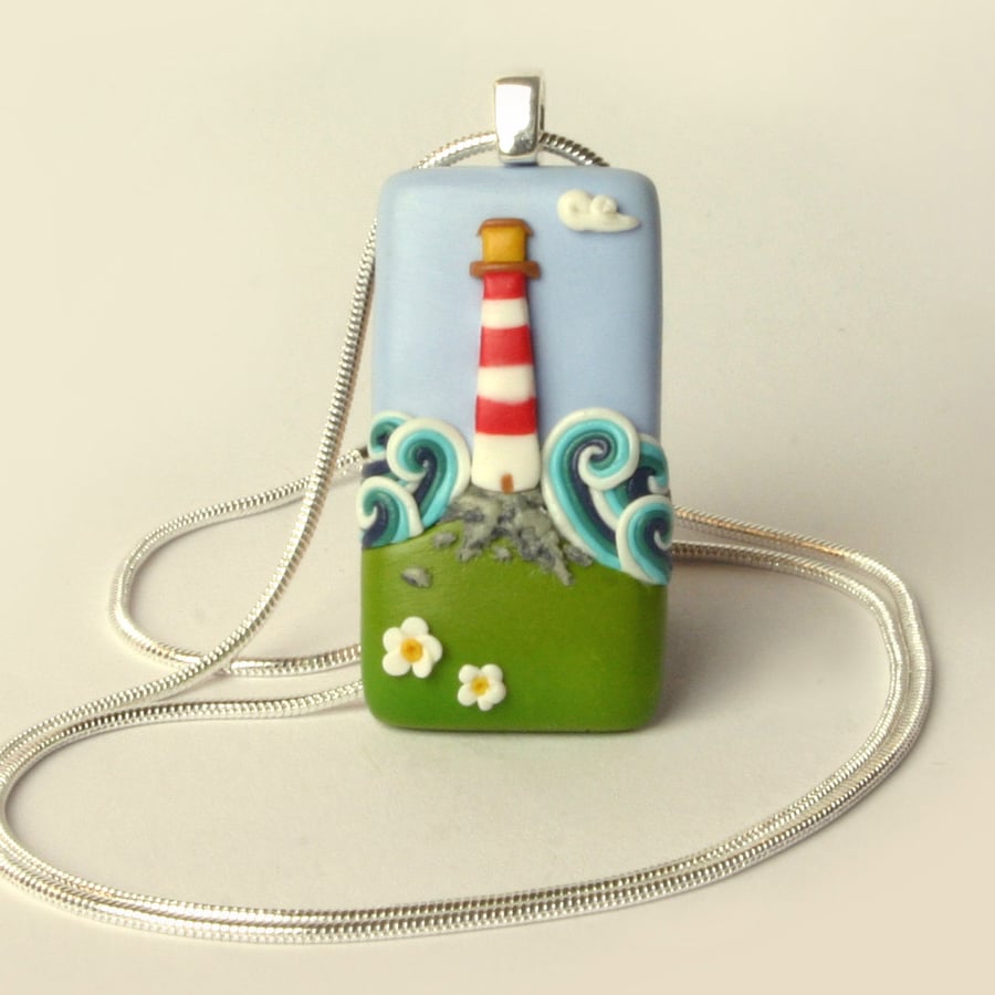 Lighthouse Necklace, rectangular