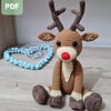 Rudolph the Reindeer Crochet Pattern, Reindeer Amigurumi, Christmas Crafts