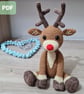 Rudolph the Reindeer Crochet Pattern, Reindeer Amigurumi, Christmas Crafts