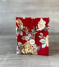 Red floral purse with linen button  - Image 2