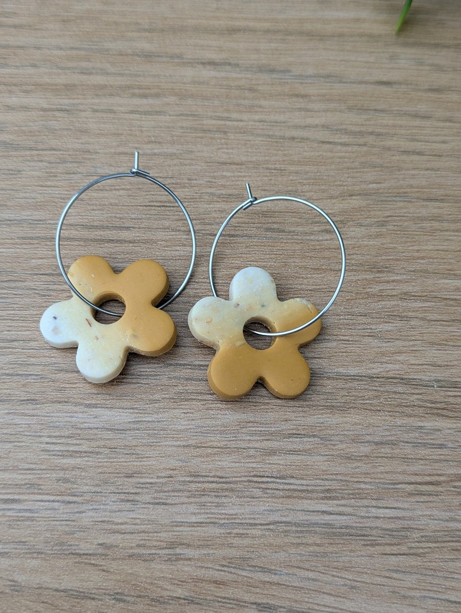 Polymer clay hoop earrings deals