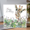 Giraffe Happy Birthday Card