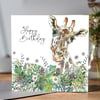 Giraffe Happy Birthday Card