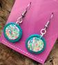 Circular Turquoise and Multi-Colour Earrings - Image 3