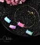 Cute Opal Cat 3D Fire Opal Bracelet with 925 Sterling Silver Chain