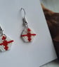 Hexagonal St George's Flag Beadwork Earrings - Image 3
