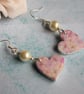 Dainty Pastel Flower Heart Earrings - Image 3