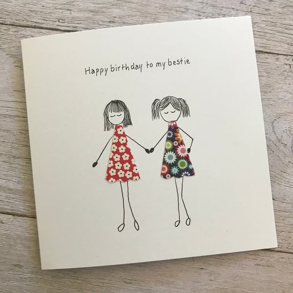 Happy birthday to my bestie card, Friends card