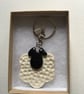 Handmade Ceramic Sheep Keyring - Image 3