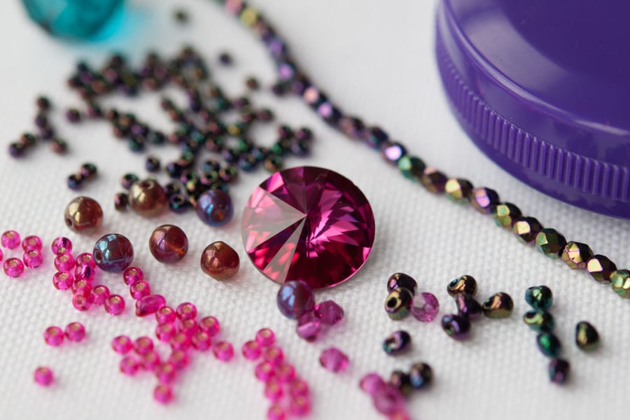 Materials Pack for Baroque Tape Measure Surround - Fuchsia & Dark Plum Iris