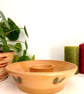 Ceramic, Christmas holly, chip and dip bowl, large, hand painted, party serving