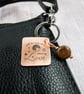 Keyring, Hammered Copper with Engraved Message and Jasper Gemstone - Image 5