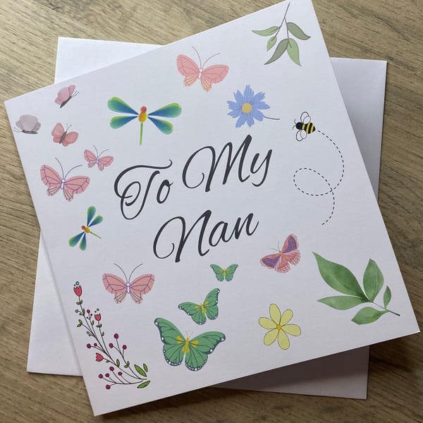 Nan Birthday Card, Nanny Birthday Card, Card for Grandma