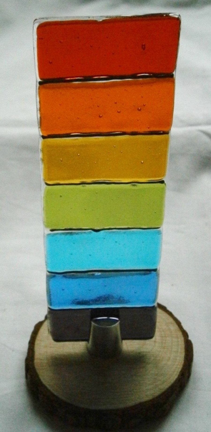 Fused glass Rainbow Worry Poppet