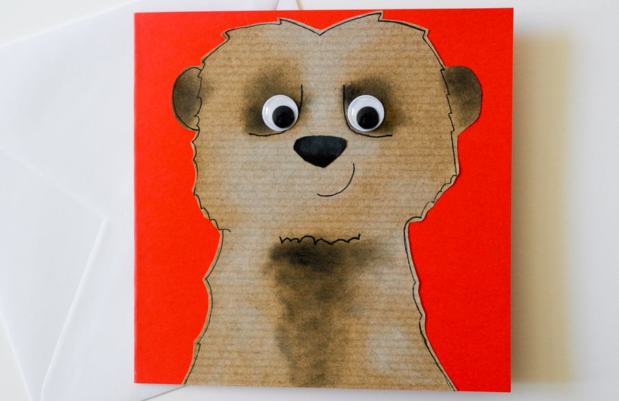 Cute Meerkat Birthday Handmade Greeting Card