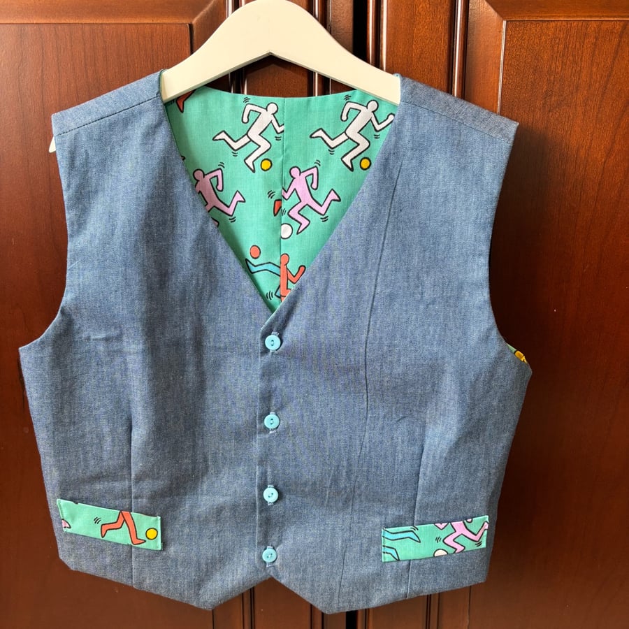 Child's Football Men and Denim Waistcoat 