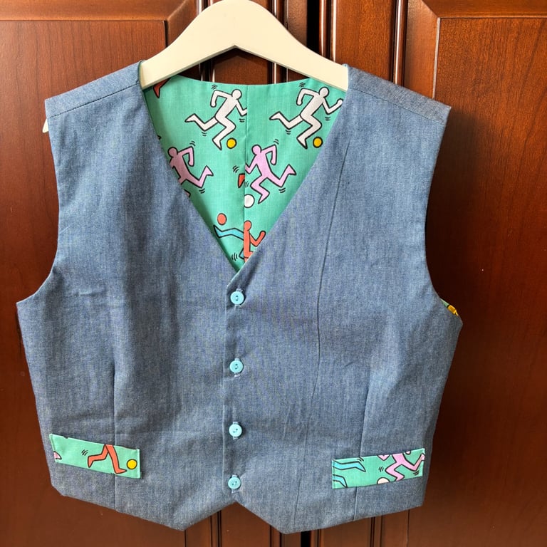 Child's Football Men and Denim Waistcoat 