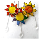 Sun Suncatcher Stained Glass Handmade Sunshine colour choice