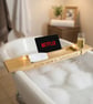Personalised Oak Bath Bridge – Luxury Handmade Bath Tray - Image 1